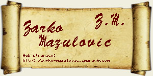 Žarko Mazulović vizit kartica